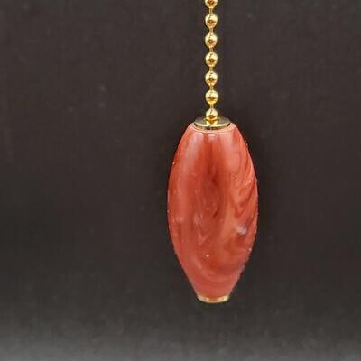Short Red Pull Chain with Gold Finish