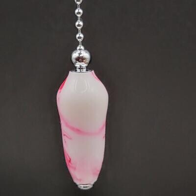 White and Pink Pull Chain with Chrome Finish