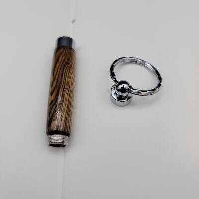 Wood Secret Compartment Keychain with Chrome Finish