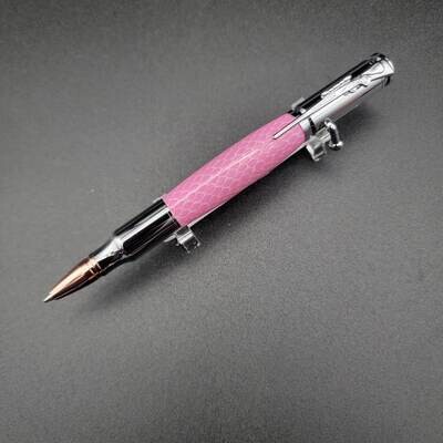 Pink Bolt Action Ballpoint Pen with Chrome Finish