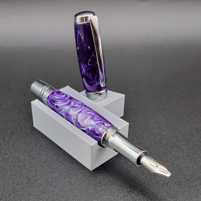 Purple and White Calligraphy Pen Set
