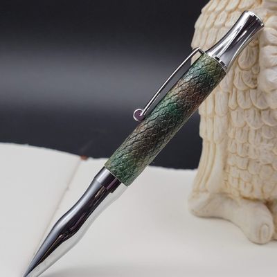 Virage Green Bronze mixed Clay Ballpoint Pen w/ Chrome Fin.