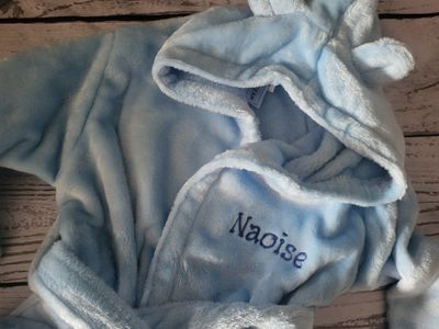 Personalised Hooded Fleece Baby Bathrobe