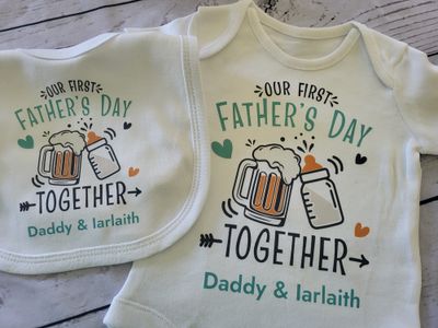Baby Bib &amp; Vest Set - Fathers Day - Beer