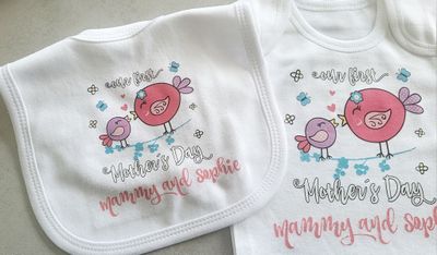Baby Bib &amp; Vest Set - Mothers Day - Baby Bird