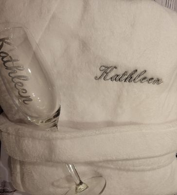 Personalised Ivory Ladies Bathrobe - Special offer