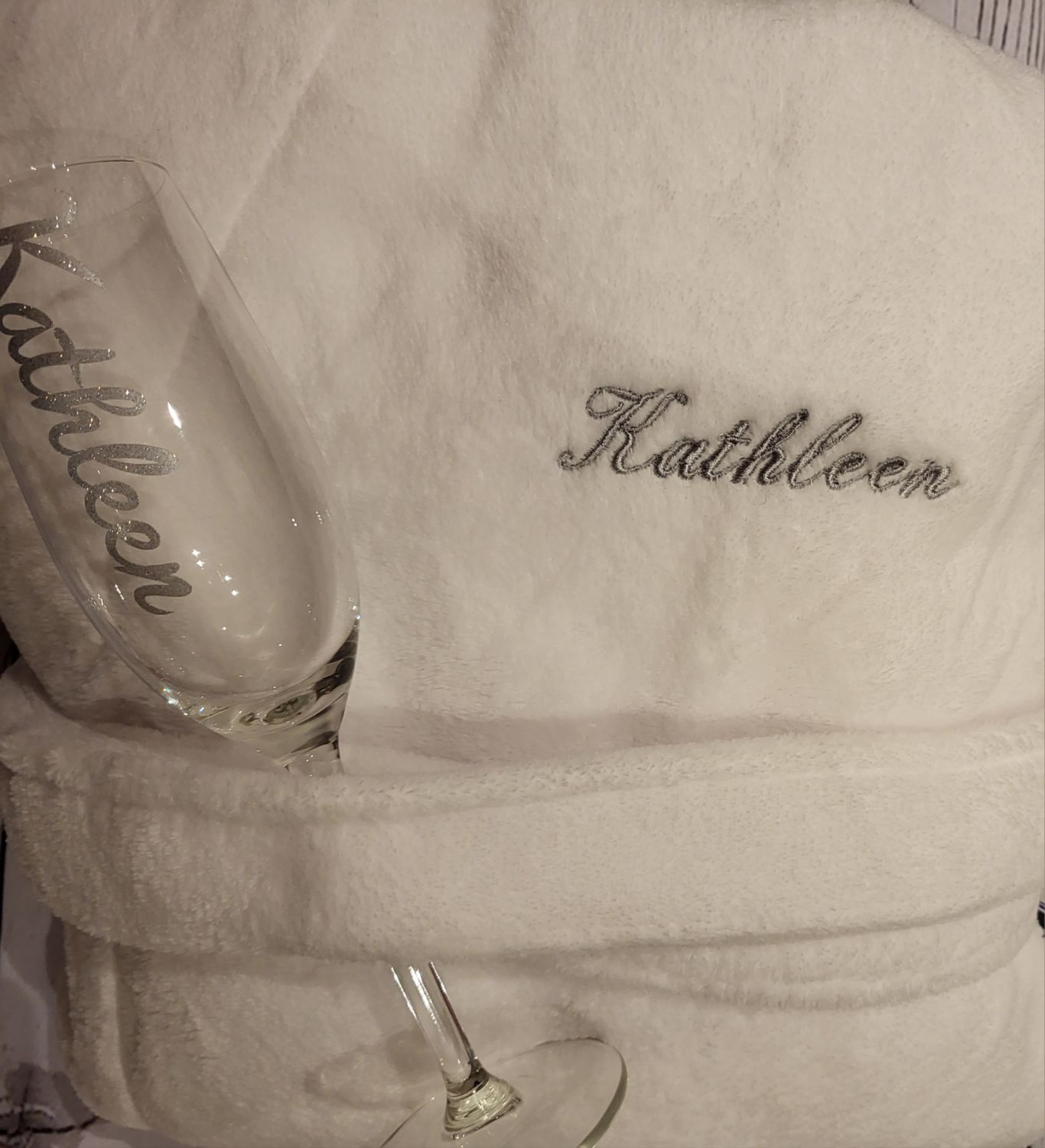 Personalised Ivory Ladies Bathrobe - Special offer