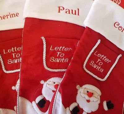 Personalised Christmas Stocking - Santa / Polar Bear