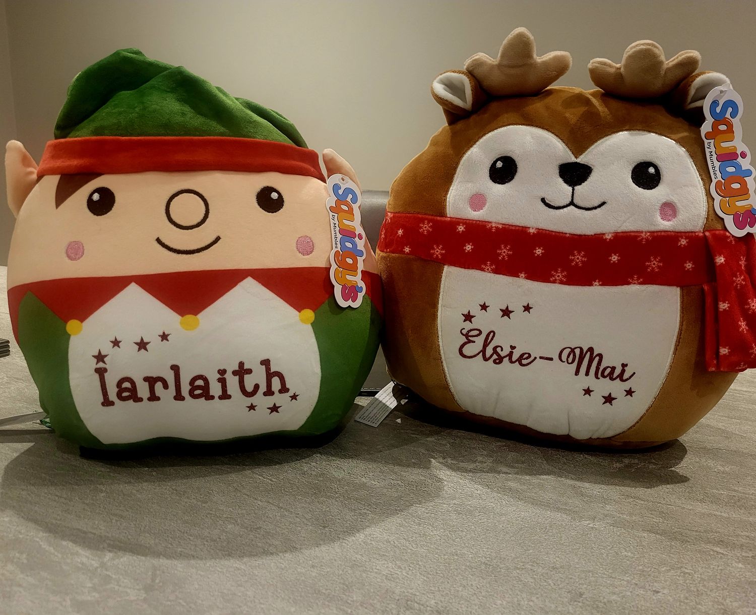 Personalised Mumbles Squidgy Penguin / Reindeer Teddy