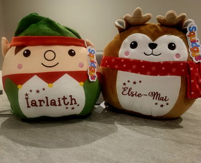 Personalised Mumbles Squidgy Penguin / Reindeer Teddy