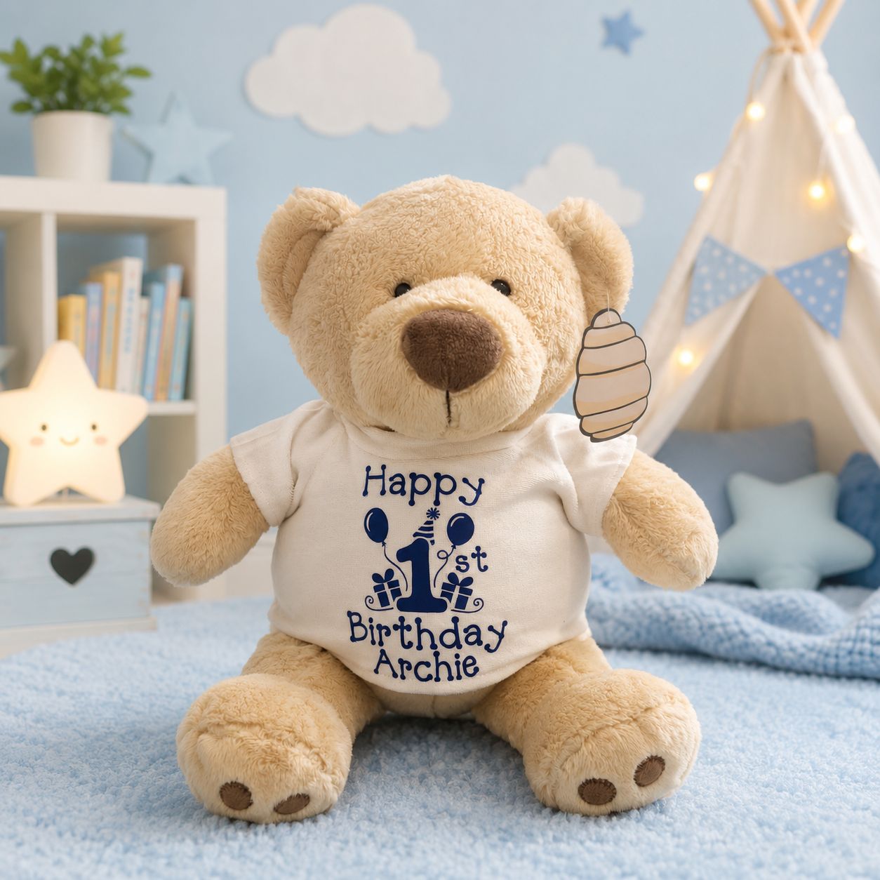 Personalised Large Mumbles Honey Bear (38cm)