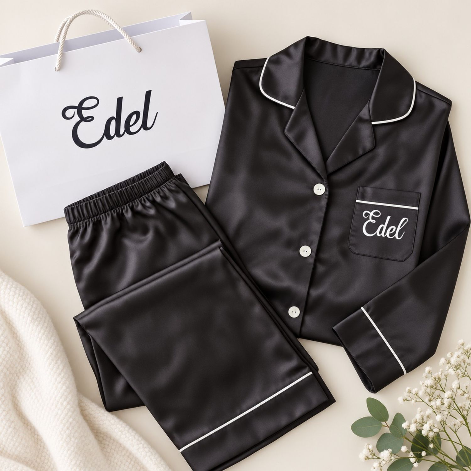 Ladies Satin Pyjamas - Personalised