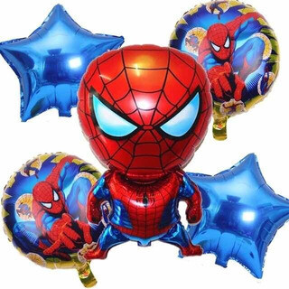 Set Globos Metalizados Spiderman