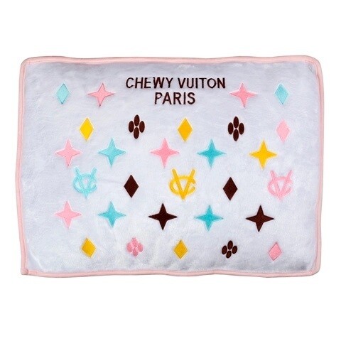 White Chewy Vuiton Pet Bed