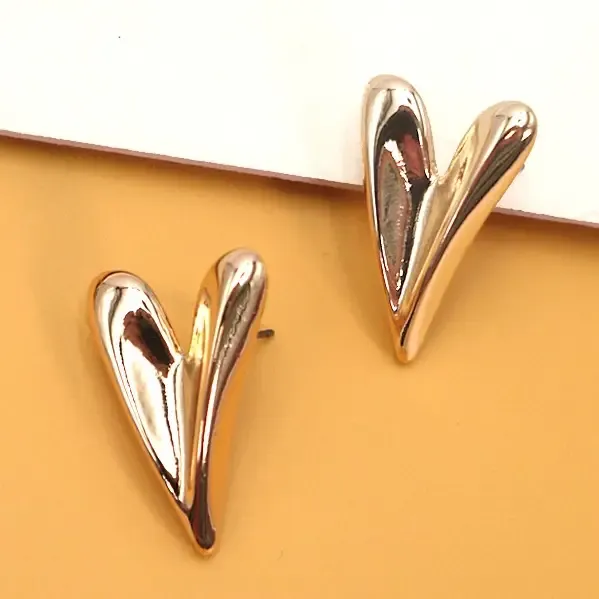 Gold Heart Studs