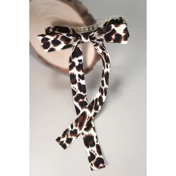 Cheetah Bow Claw Clip