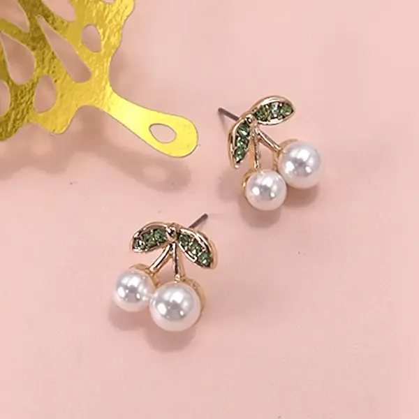 Gold Cherry Studs