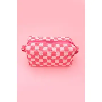 Checkered Makeup Pouch