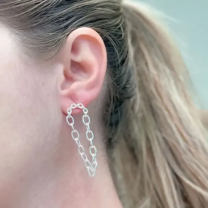 Silver Chain Drop Earrings