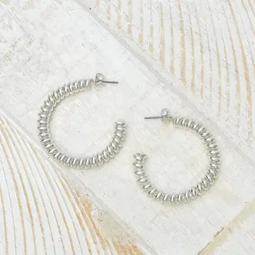 Vintage Silver Brass Hoops