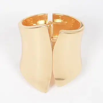 Gold Thick Metal Cuff Bracelet