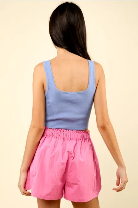 Blue Knit Tank Top