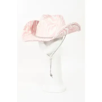 Pink Zebra Print Cowboy Hat