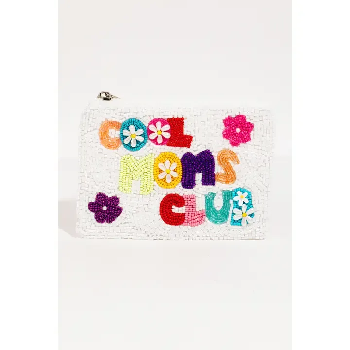 Cool Moms Club Seed Bead Coin Purse