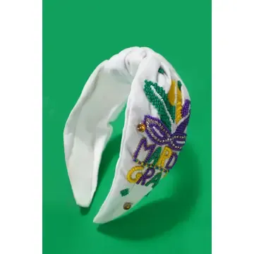 Mardi Gras White Headband