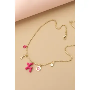 Balloon Dog Charm Necklace