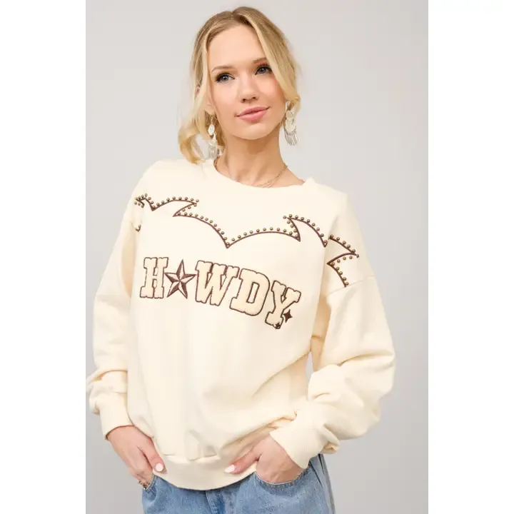 Howdy Embroidered Sweatshirt