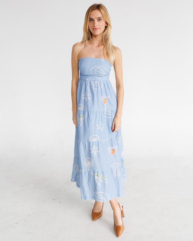 Blue Martini Strapless Dress