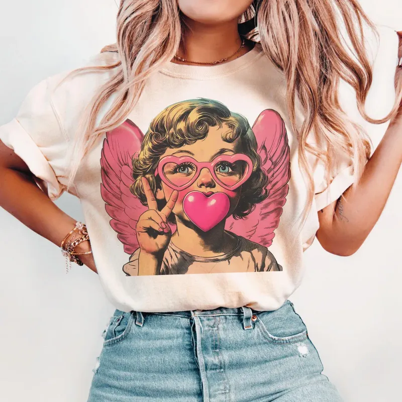 Retro Cupid Valentines T Shirt