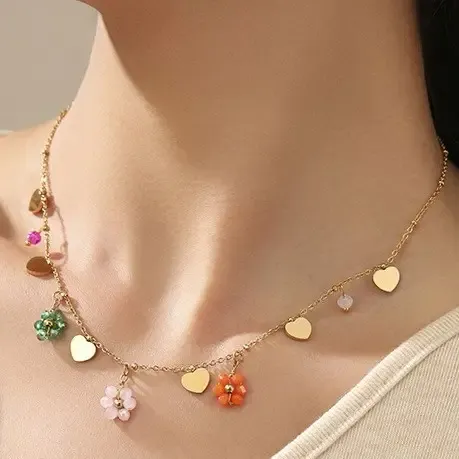 18K Stainless Steel Seedbead Necklace
