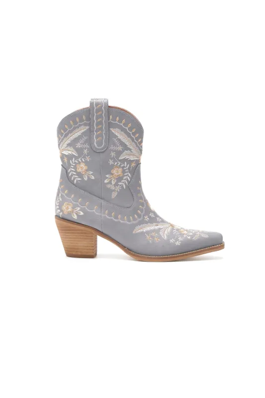 Smokey Grey Floral Booties