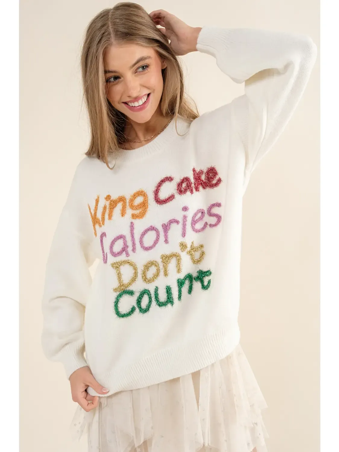 Mardi Gras King Cake Sweater