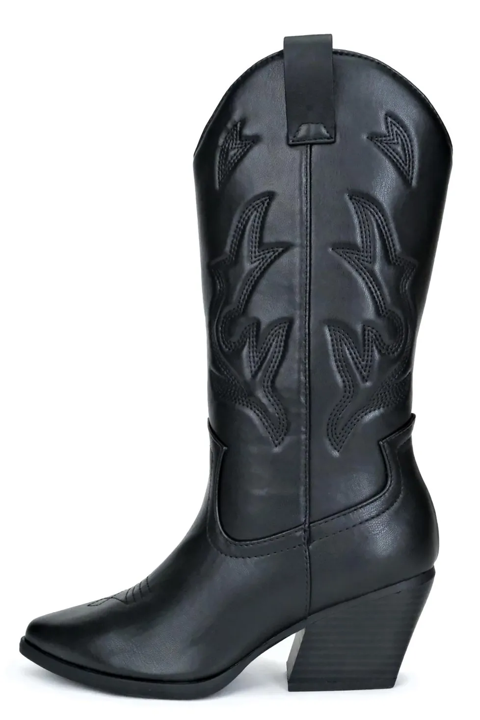 Cowgirl Mid Calf Boots Black