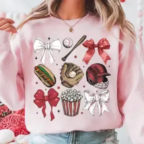 Baseball Coquette Bow Graphic Tee