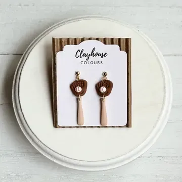 Baseball Bat &amp; Mitt Earrings
