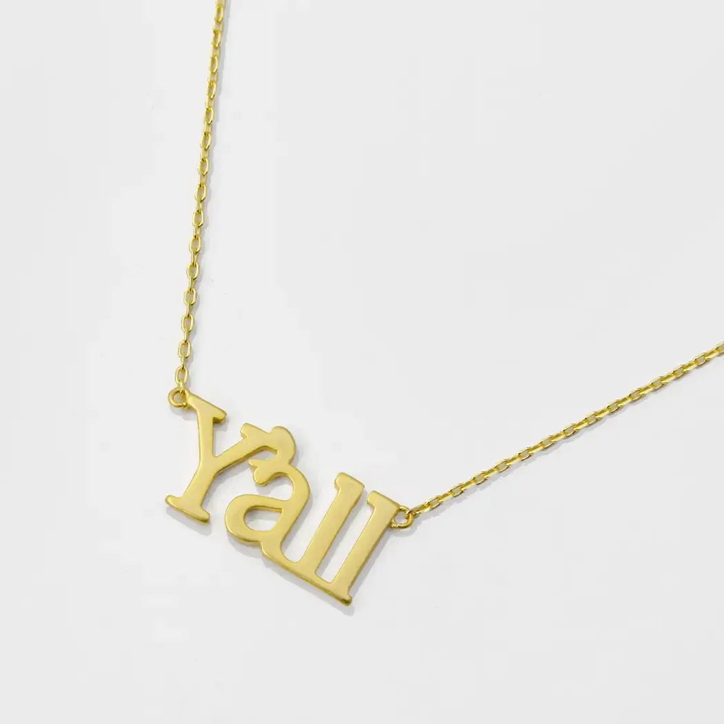 Yall Gold Charm Necklace