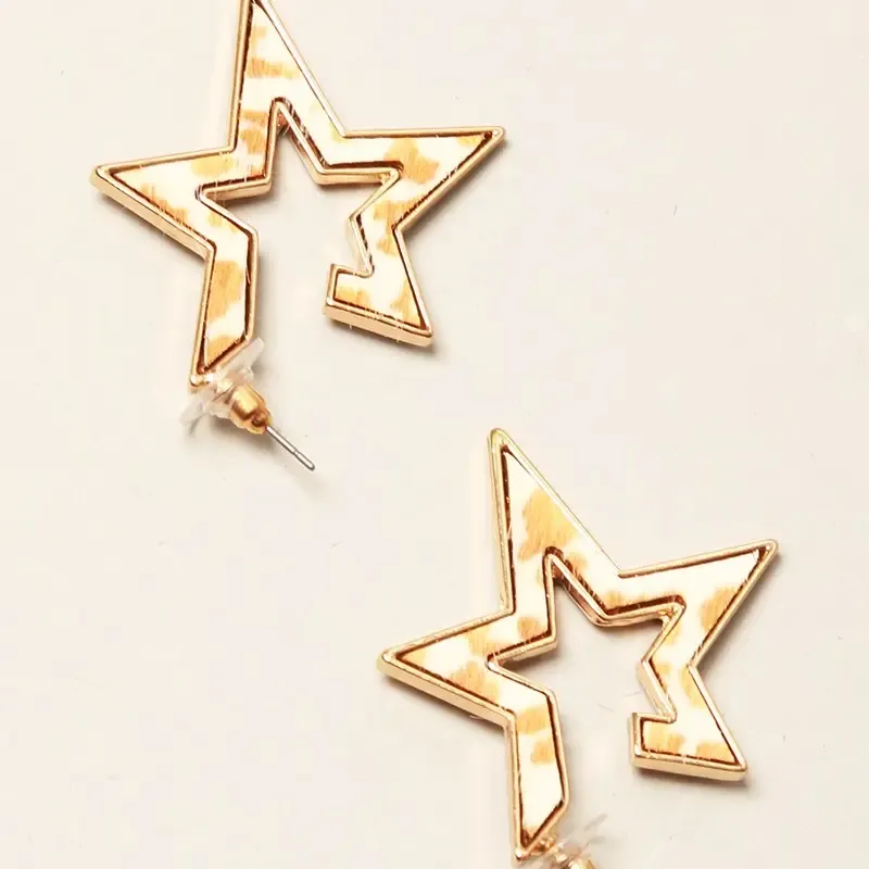 Star Animal Print Earrings