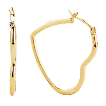 14k Dipped Heart Hoops