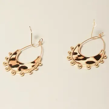 Teardrop Animal Print Earrings