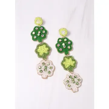 Beaded Shamrock Earrings
