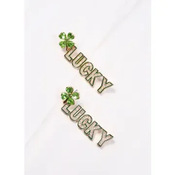 Lucky Gold And Green Earrings