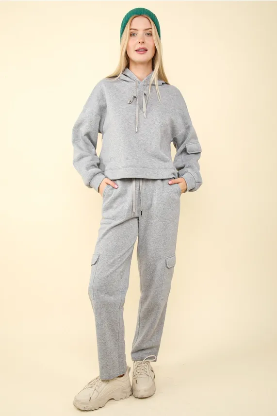 Grey Cargo Hoodie &amp; Pants Set