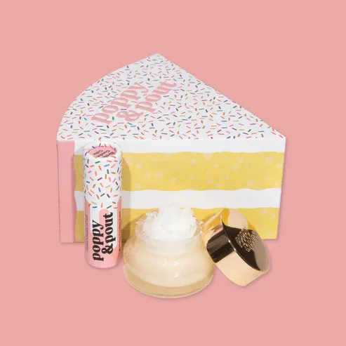 Poppy &amp; Pout Birthday Cake Lip Care Duo Kit