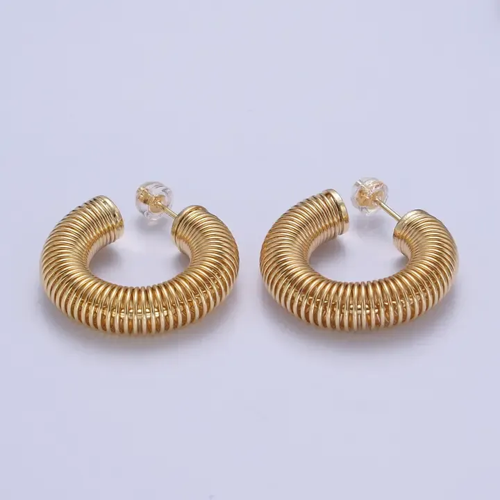Gold Spiral Hoops