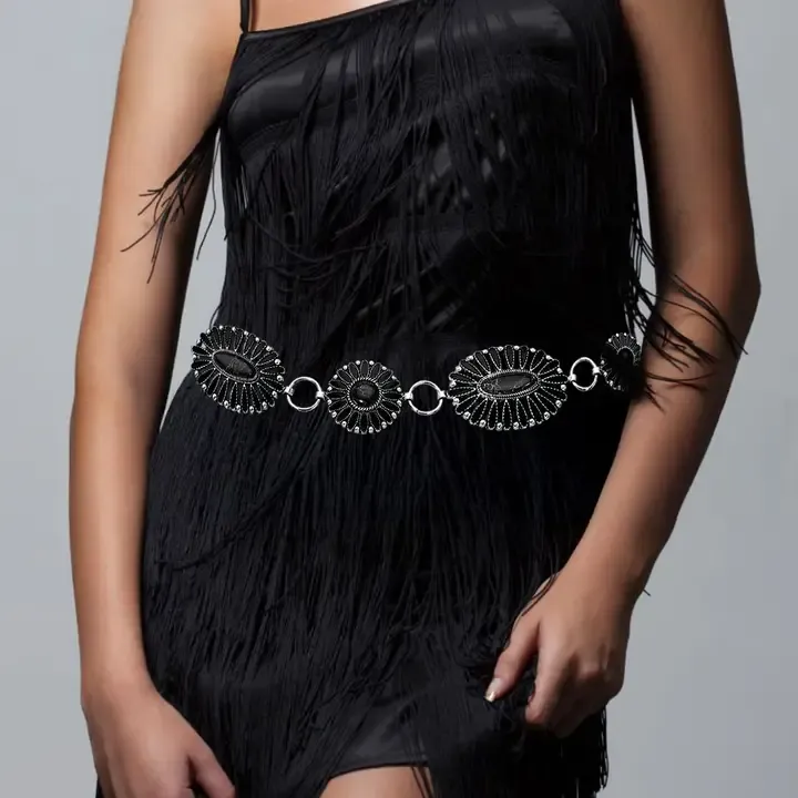 Boho Vintage Western Oval Chain Belt