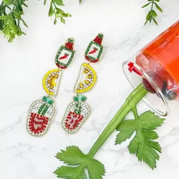 Beaded Bloody Mary Earrings